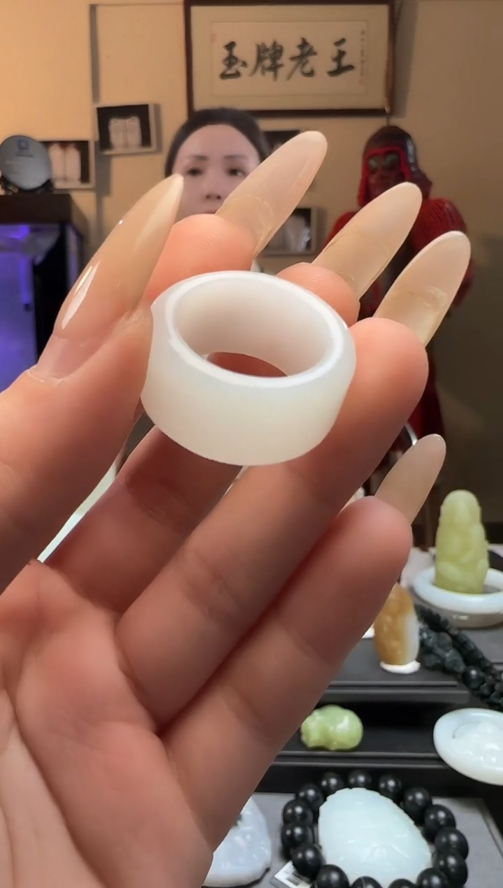 【闪购商品】和田玉白玉戒指未镶嵌（19）