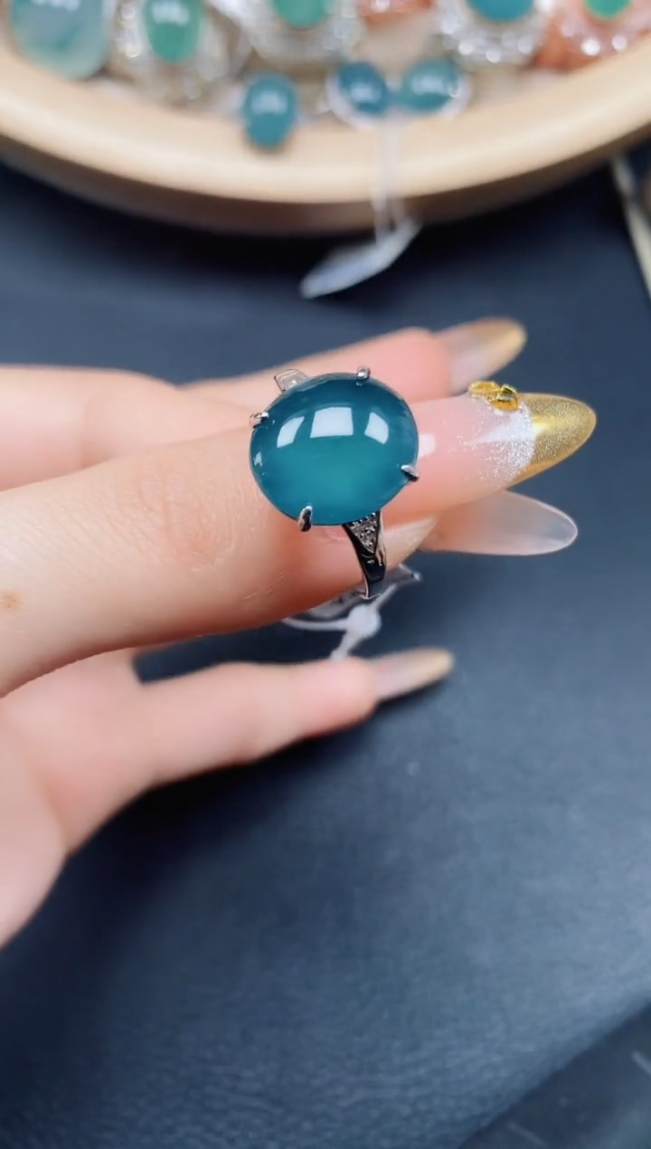 【闪购商品】翡翠戒指银S925镶嵌翡翠