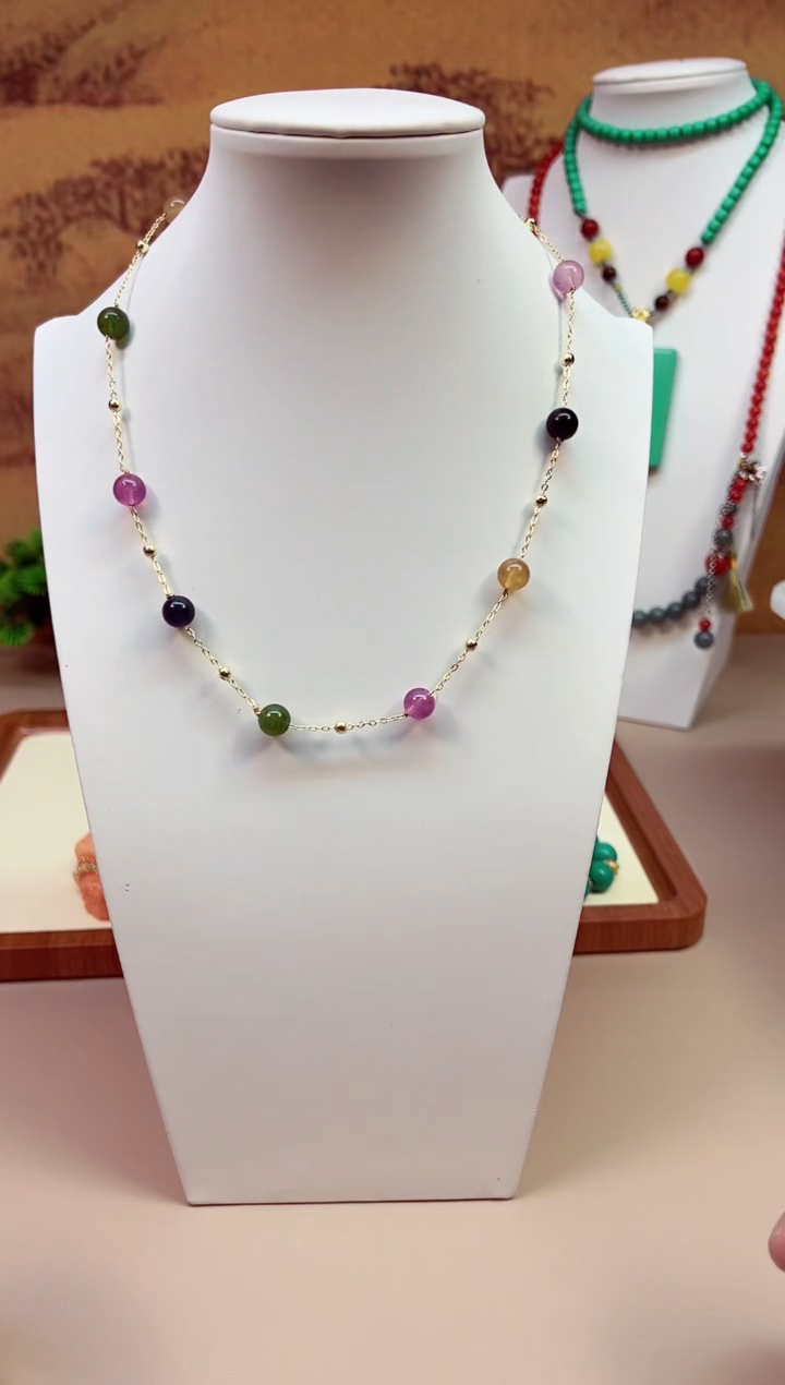 14K金镶嵌颈饰碧玺X246