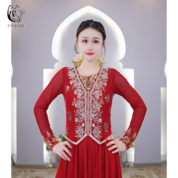 W2662依曼之舞异域风情马甲新疆舞蹈服装刺绣跳舞印度纱丽服饰