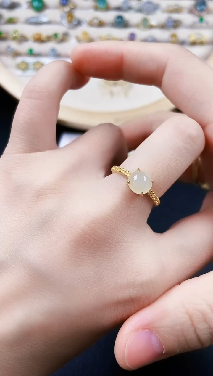 翡翠银S925镶嵌戒指456546
