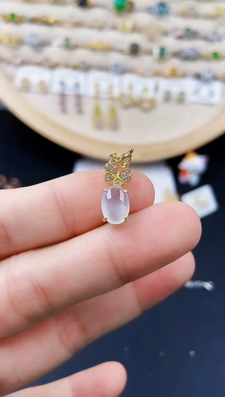 翡翠银S925镶嵌颈饰6456546