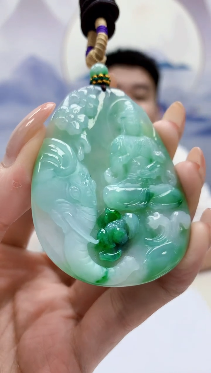 定制翡翠未镶嵌5028MM-毛货挂件160