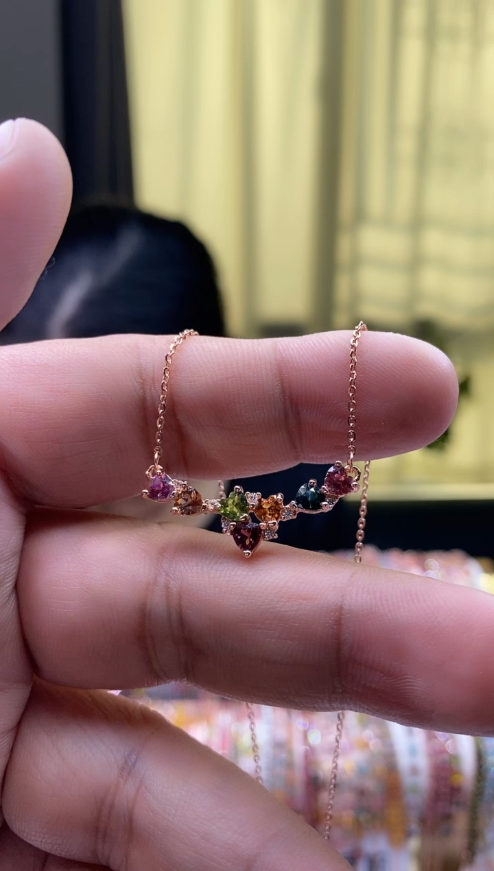 【闪购商品】碧玺项链银S925镶嵌35443543543