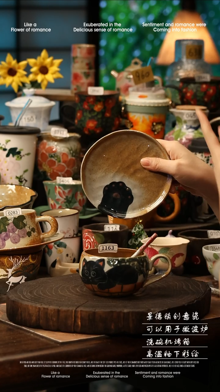 陶瓷景德镇高温釉下彩手工手绘款式@A1163@
