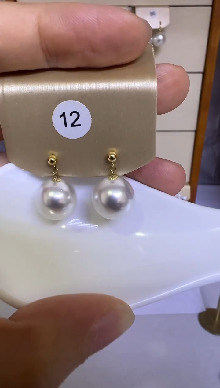 18K金镶嵌耳饰淡水珍珠12