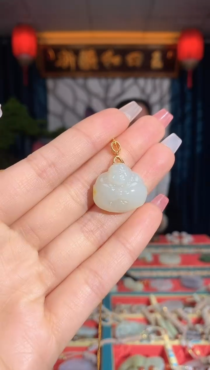 【闪购商品】和田玉挂件银S925镶嵌宝宝佛