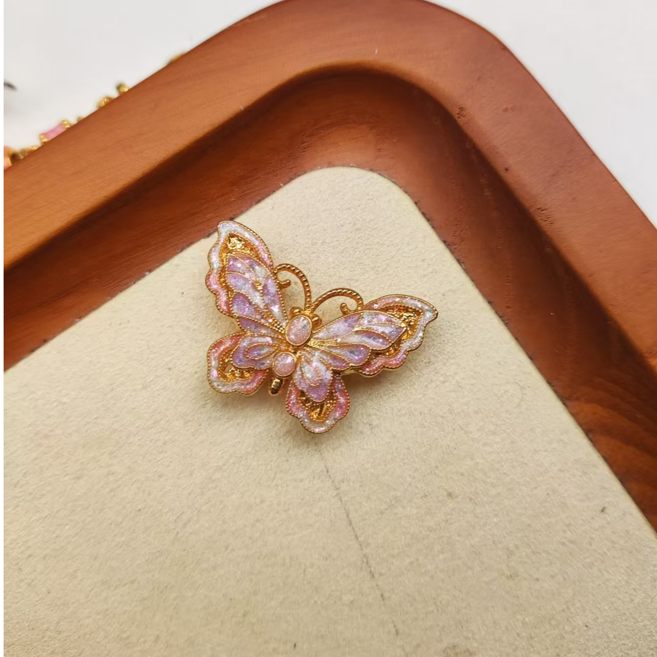 足金999   粉色蝴蝶配件