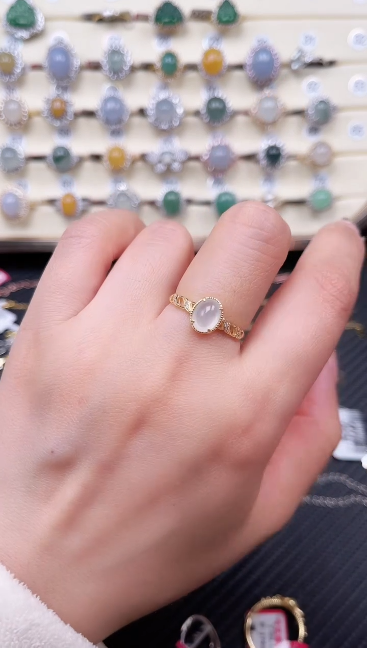 【闪购商品】翡翠戒指银S925镶嵌戒指