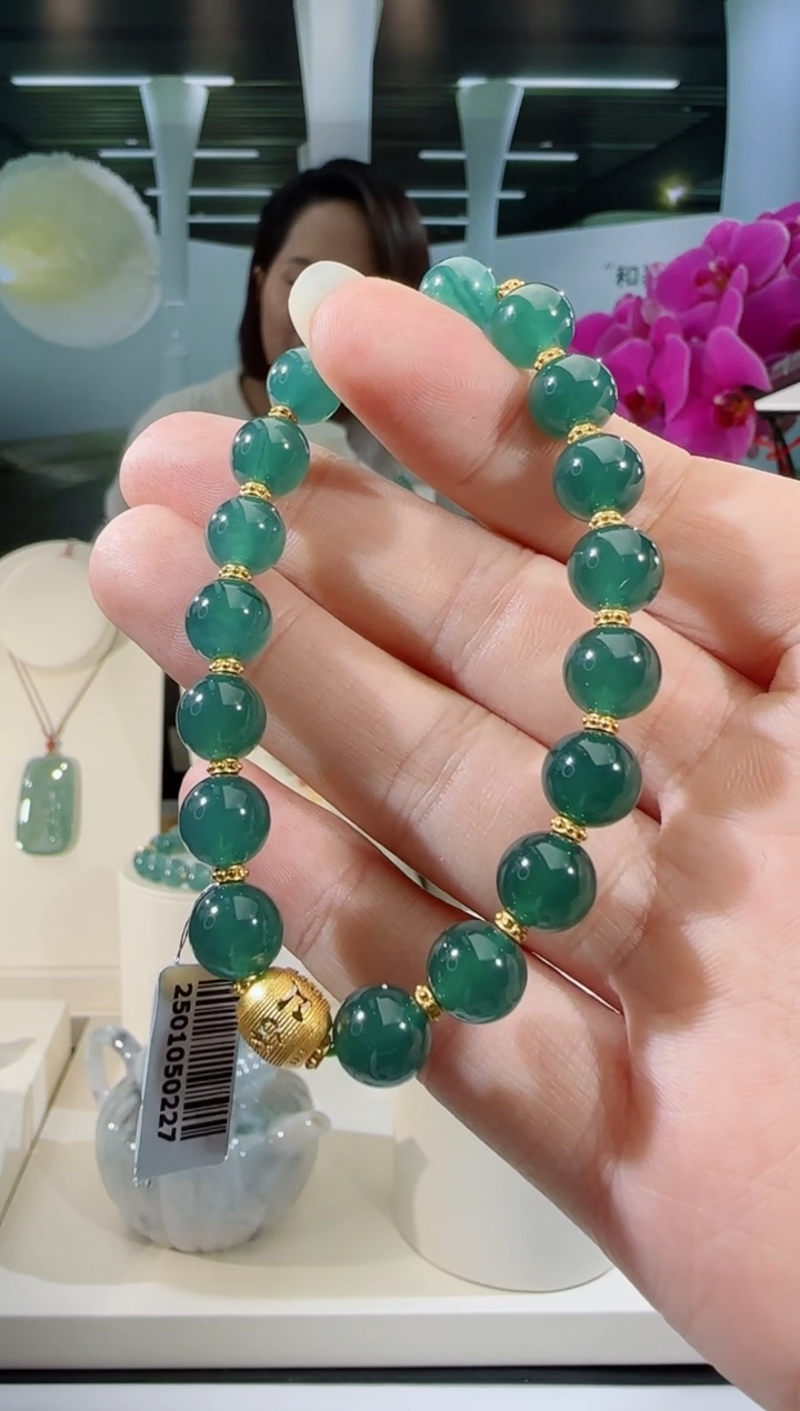 【闪购商品】翡翠手串银S925镶嵌手串多样性发一