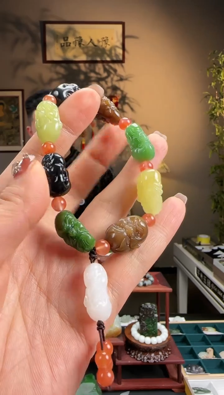 【闪购商品】和田玉手串未镶嵌多宝十八罗汉j11