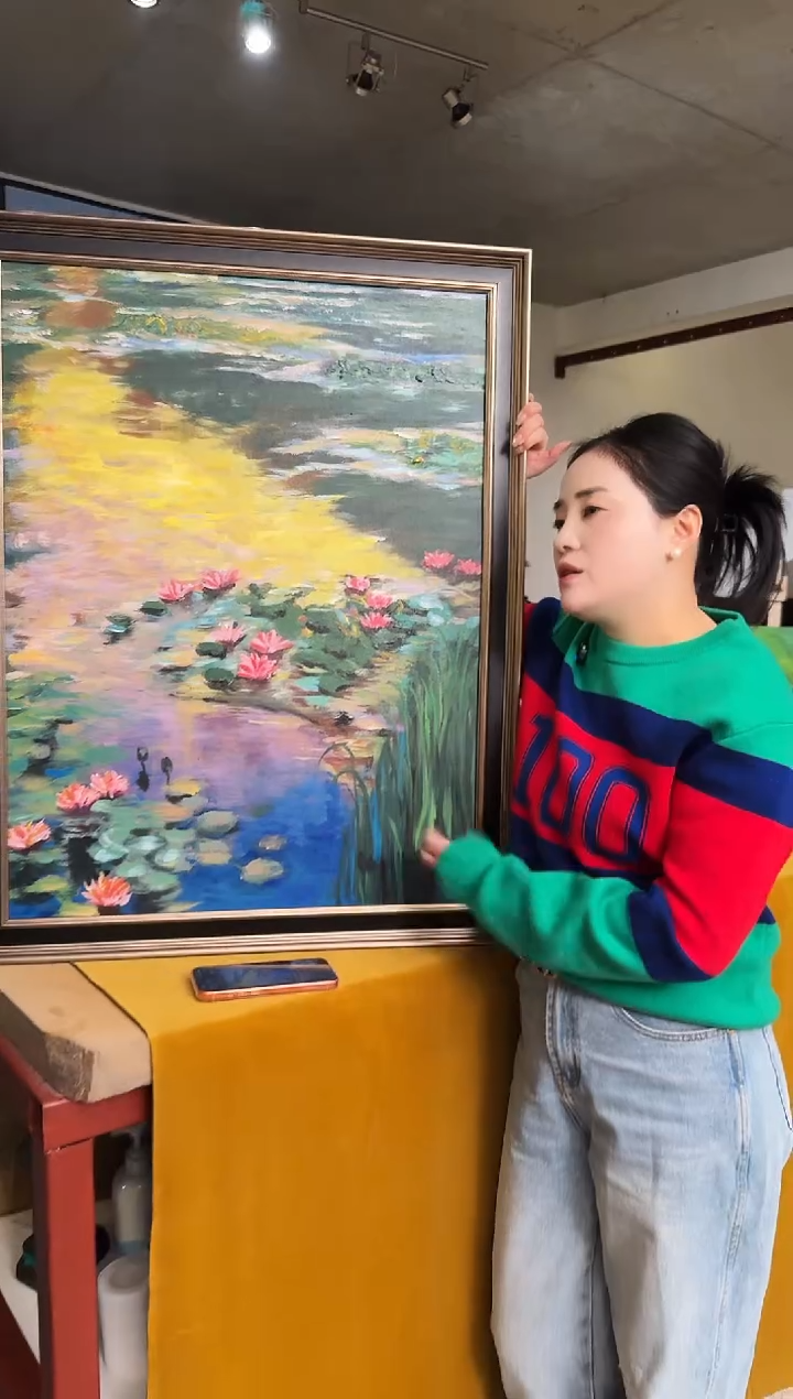 YS-60*80金波荷影油画
