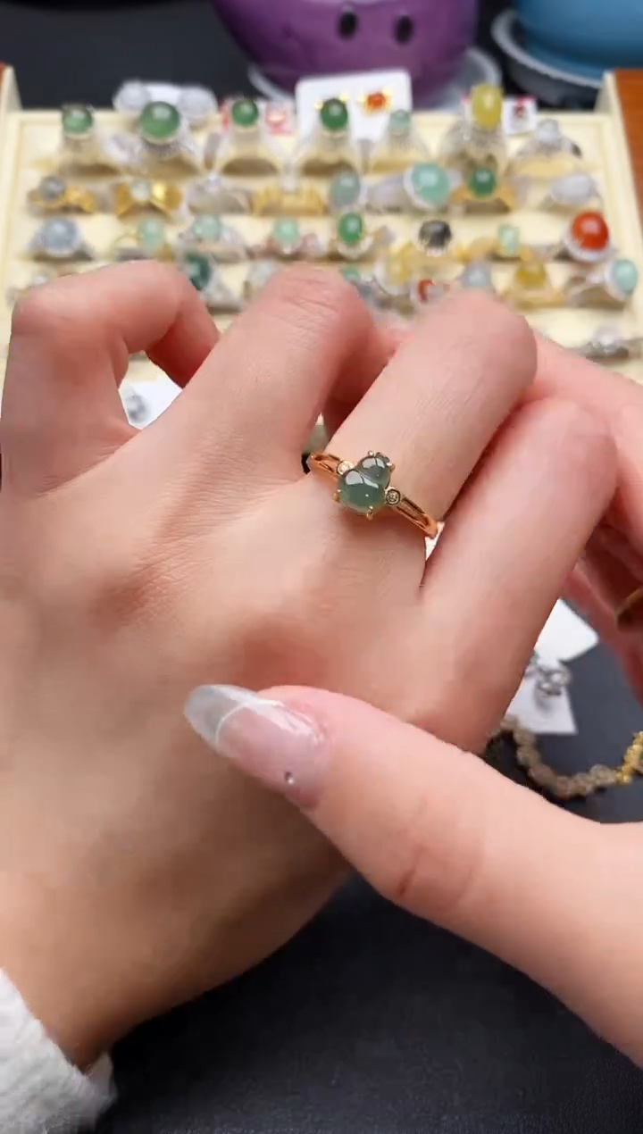 【闪购商品】翡翠戒指银S925镶嵌22222222+1