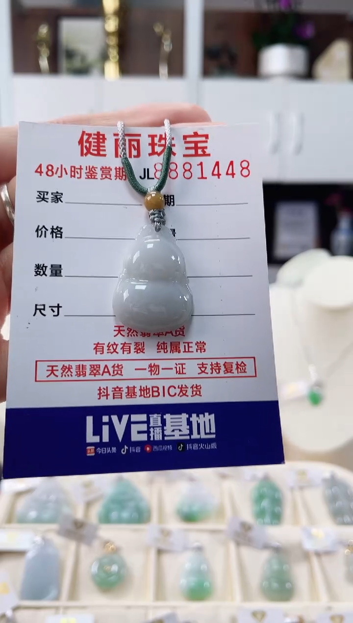 【闪购商品】翡翠颈饰未镶嵌天然缅甸翡翠 葫芦(一物一证)