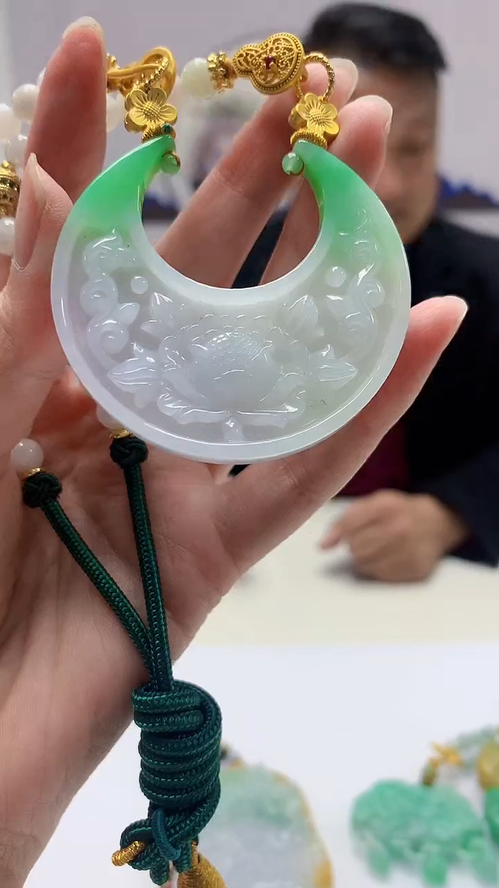 【闪购商品】定制翡翠未镶嵌4969zm-毛货花牌181