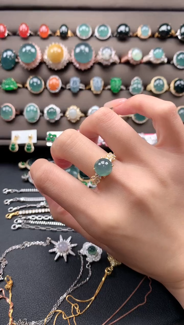 【闪购商品】翡翠戒指银S925镶嵌313131