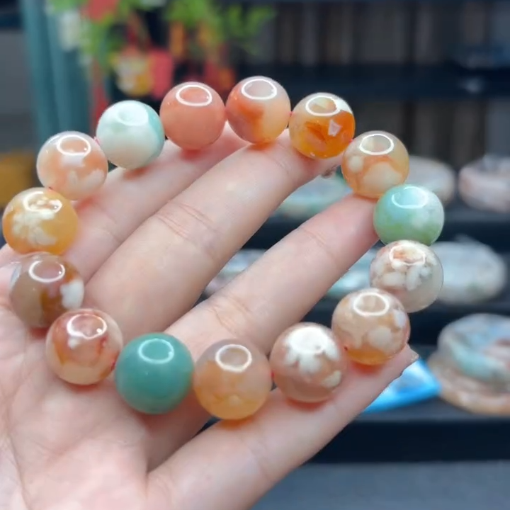 非金属布艺手链 琦丽雅樱花手串14mm879