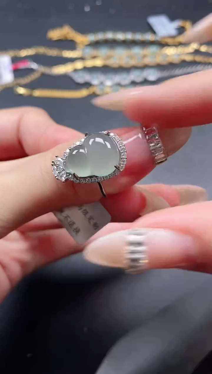 银S925镶嵌戒指翡翠51151