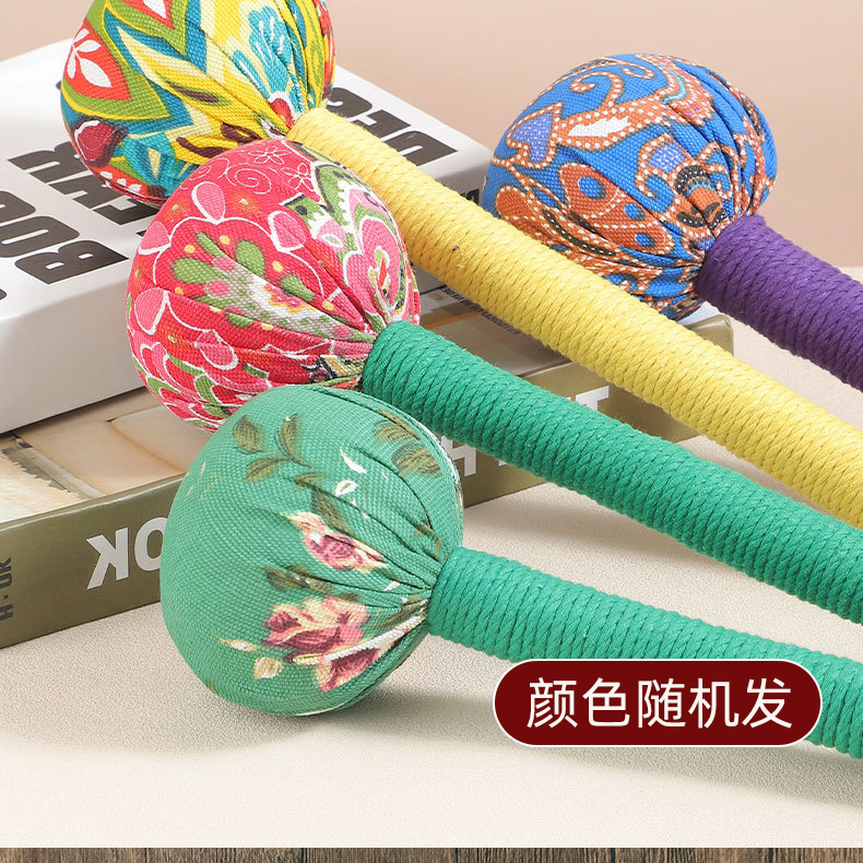 家用按摩器颈椎通用可爱按摩锤便携木柄锤子艾草锤捶背器编织