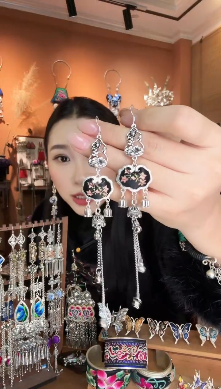 刺绣纯手工民族风耳环