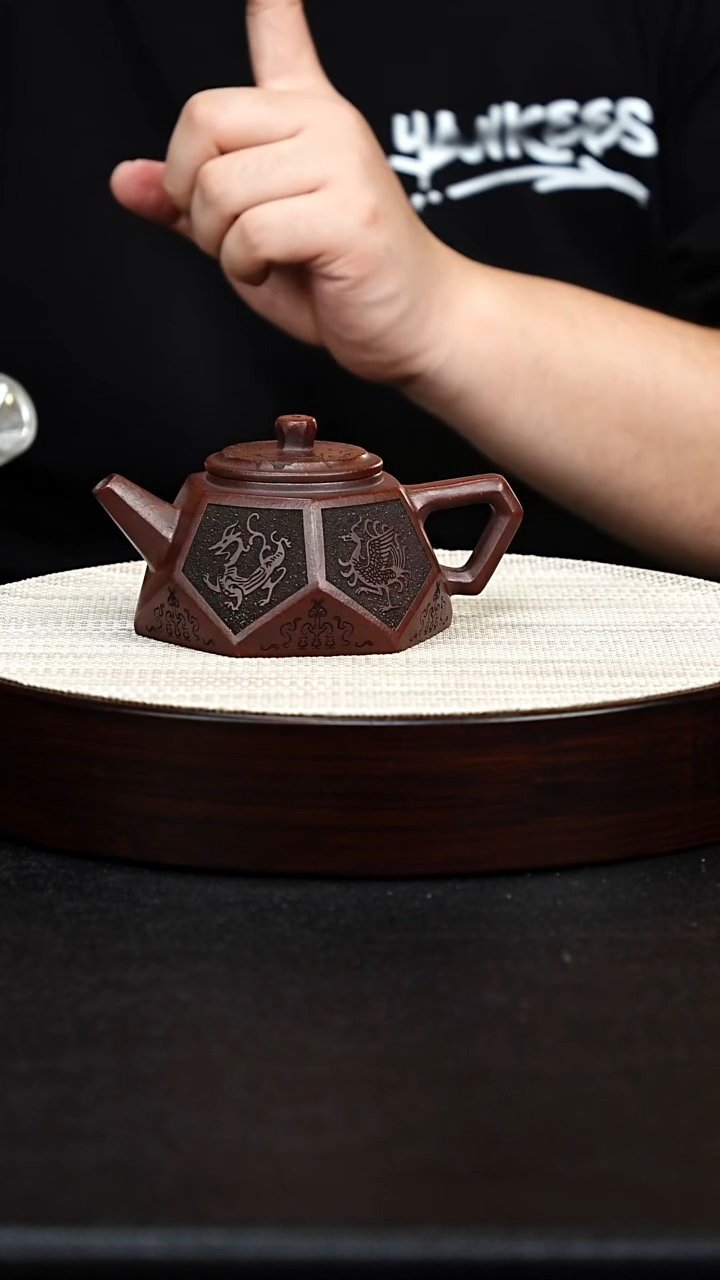 茶壶紫砂3宜兴原矿纯手工紫砂 钻石壶