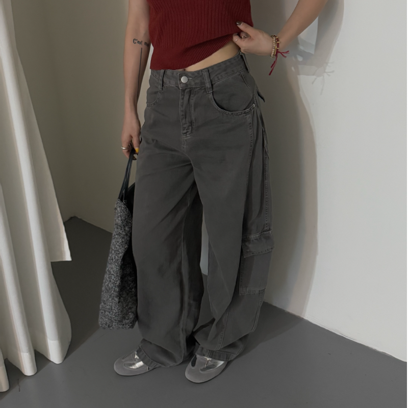 早秋新款工装裤女长裤小个子百搭65013