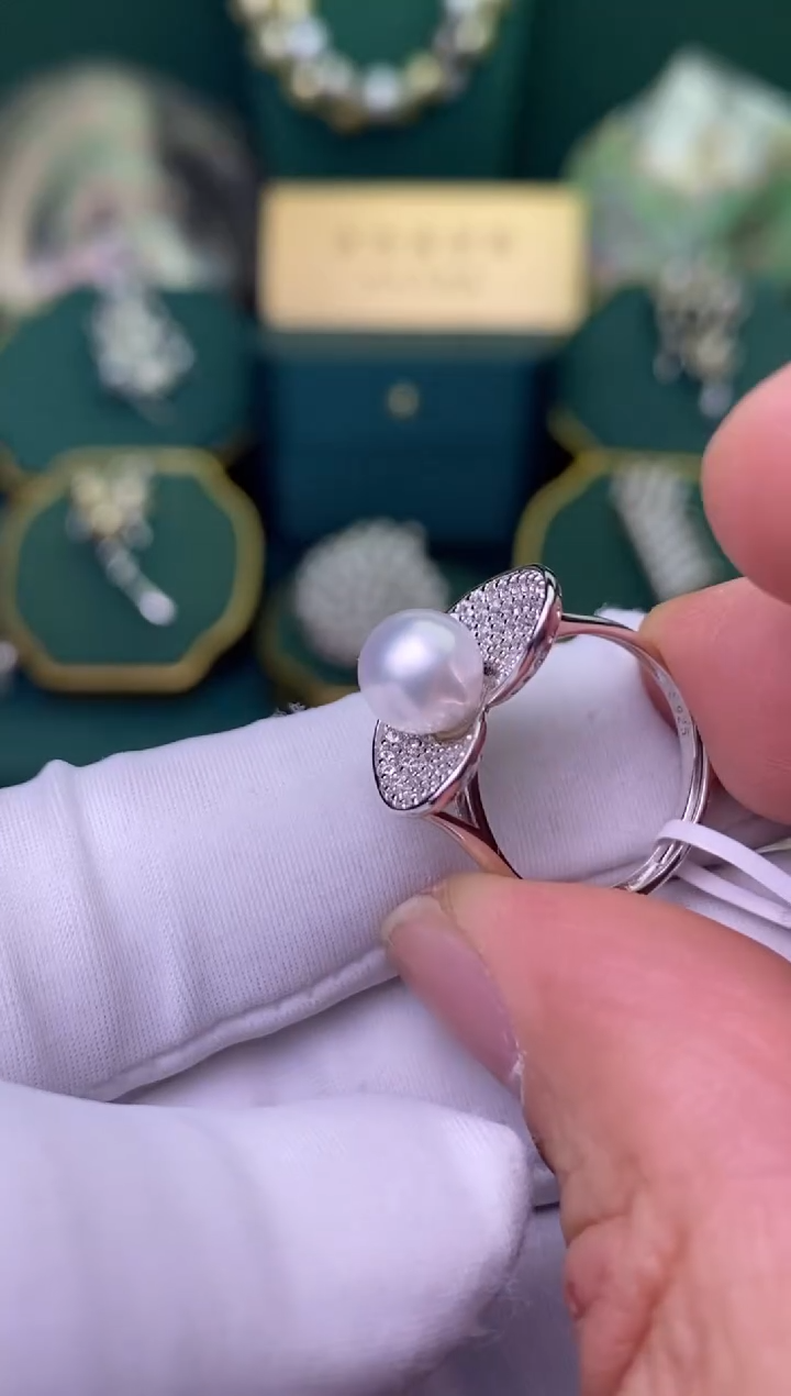 【闪购商品】海水珍珠戒指银S925镶嵌1