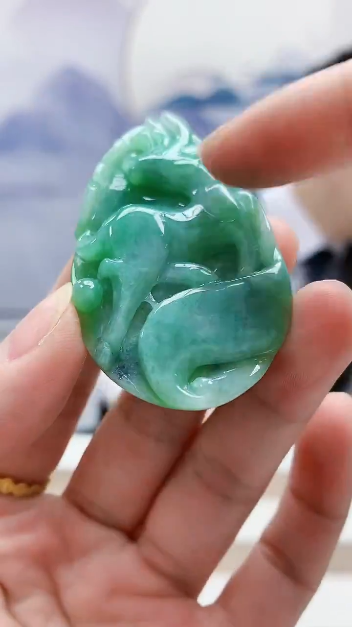 未镶嵌定制翡翠5167lr-毛货挂件80