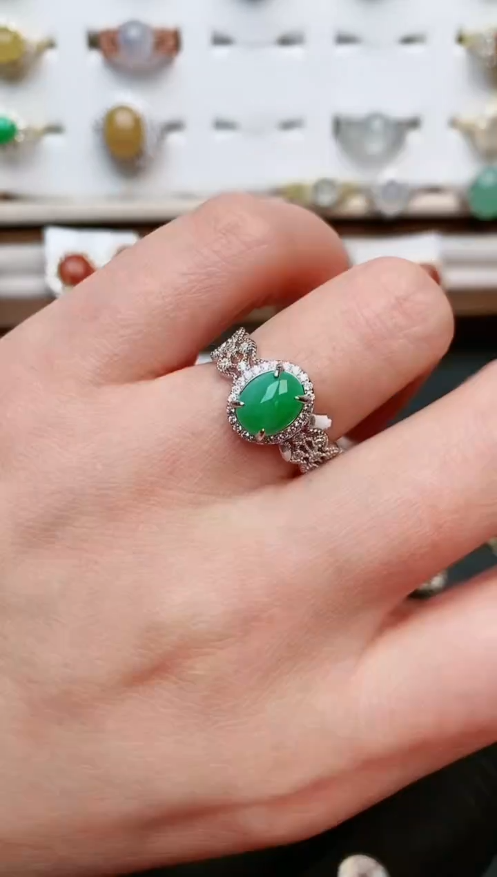 【闪购商品】翡翠戒指银S925镶嵌....