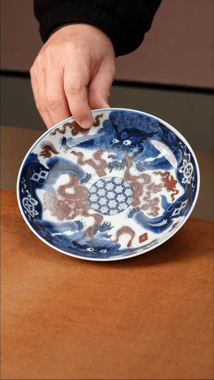 陶瓷又见春风青花釉里红狮子壶承