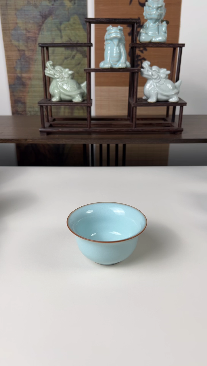 【闪购商品】杯珑匠天青圈足大压手微