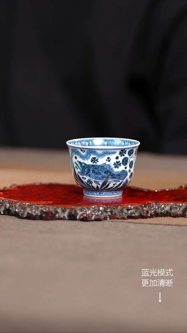 其他陶瓷九*里景德镇陶瓷鱼藻单杯 容量80cc