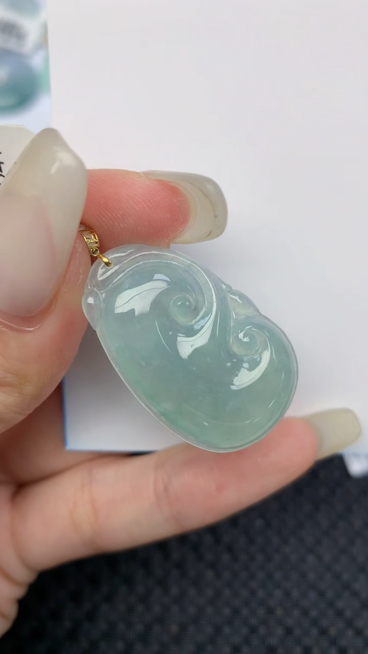 翡翠18K金镶嵌颈饰天然缅甸翡翠a货百元以上9元证书费自理