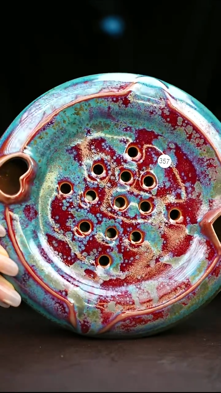 357#原矿钧瓷炉钧釉壶承