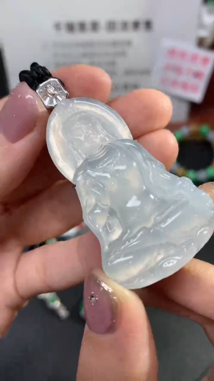 【闪购商品】翡翠吊坠(不含链)18K金镶嵌佛公回流不退不换|23800+0