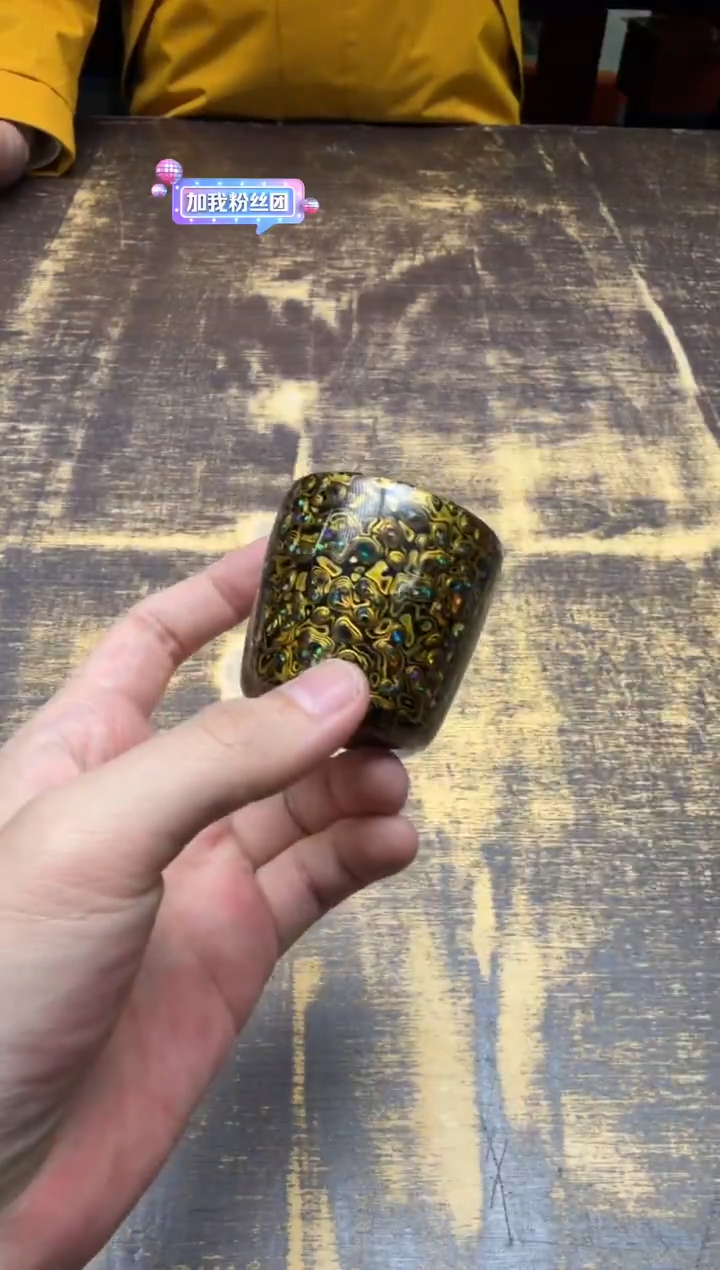 大漆多层建盏（黑金）直筒杯