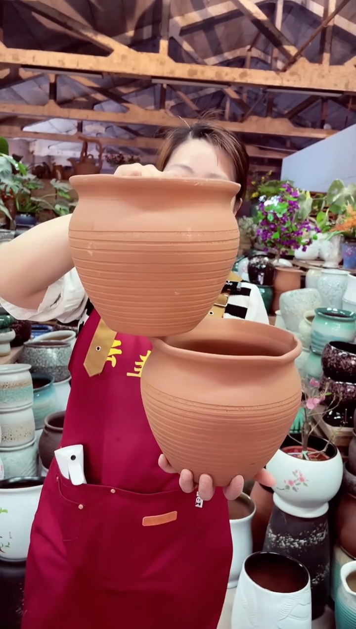 紫砂花盆高18口20