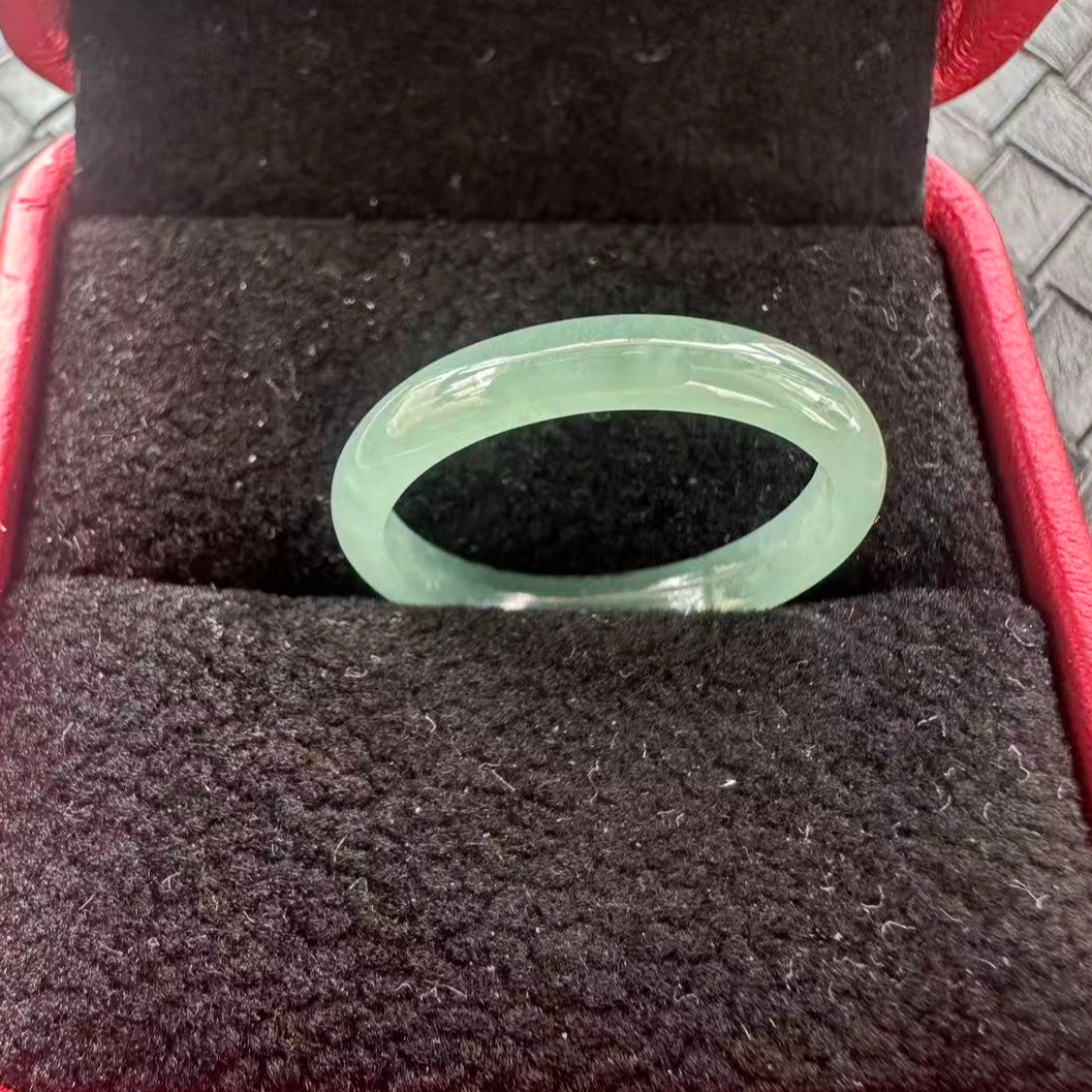 非金属珐琅戒指 绿色 小跑环戒指
