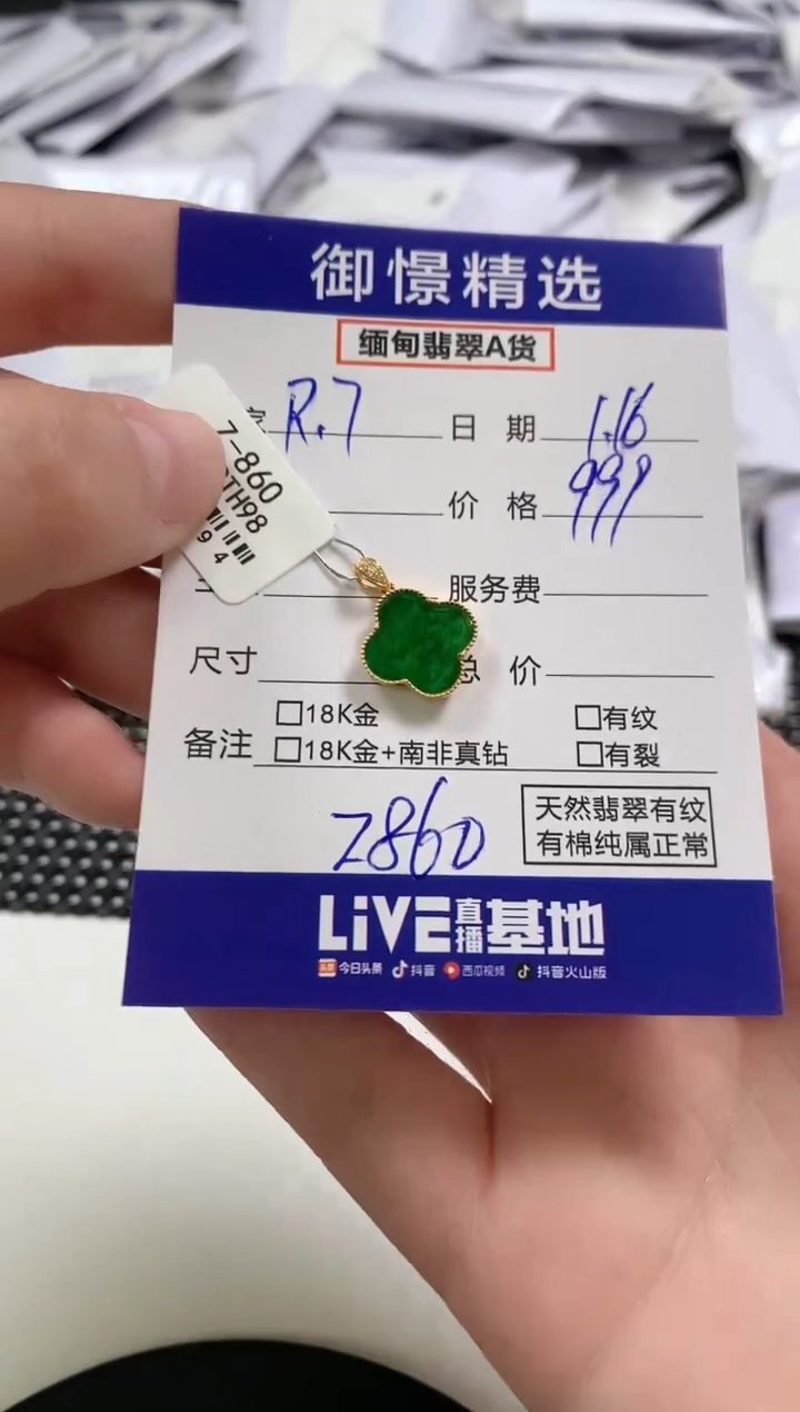 【闪购商品】翡翠颈饰18K金镶嵌28
