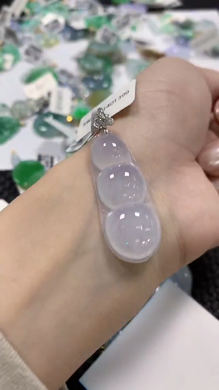 颈饰18K金镶嵌翡翠天然缅甸翡翠a货百元以上9元证书费自理