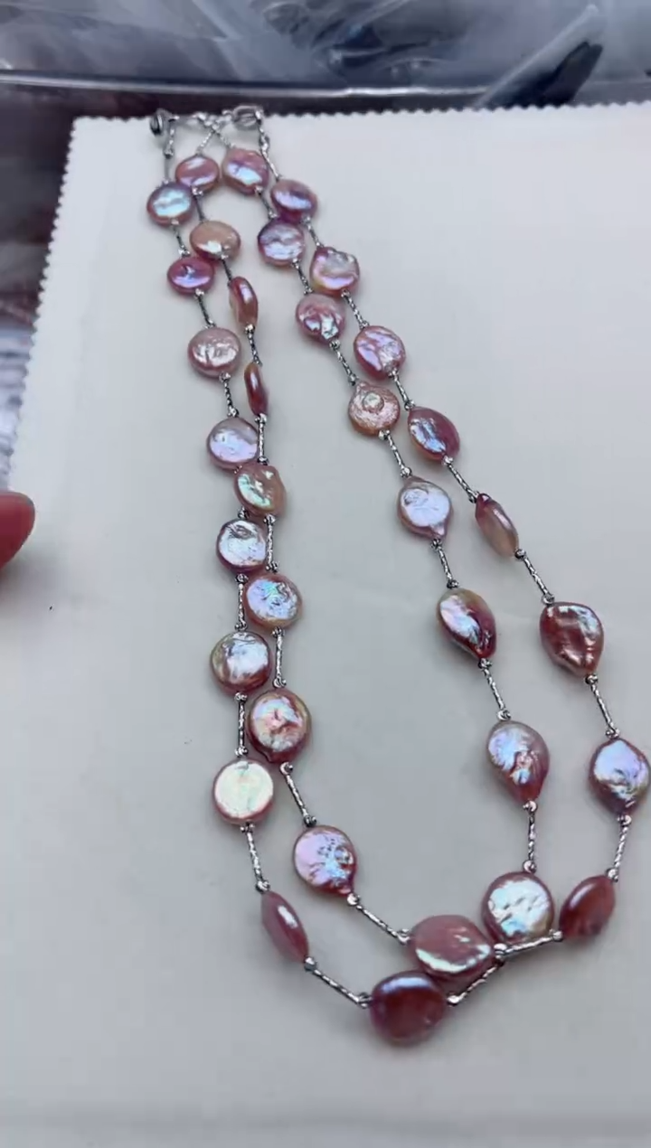 项链未镶嵌淡水珍珠多样性发其一，非无暇