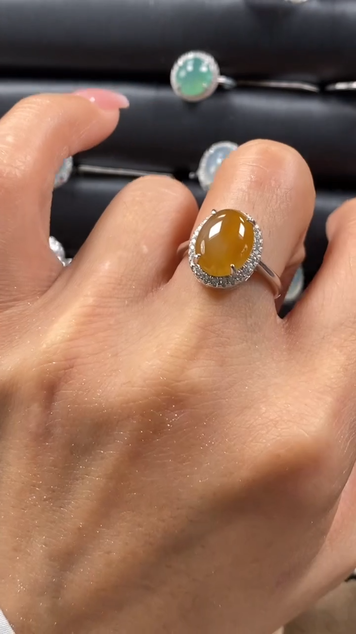 【闪购商品】翡翠戒指银S925镶嵌8586