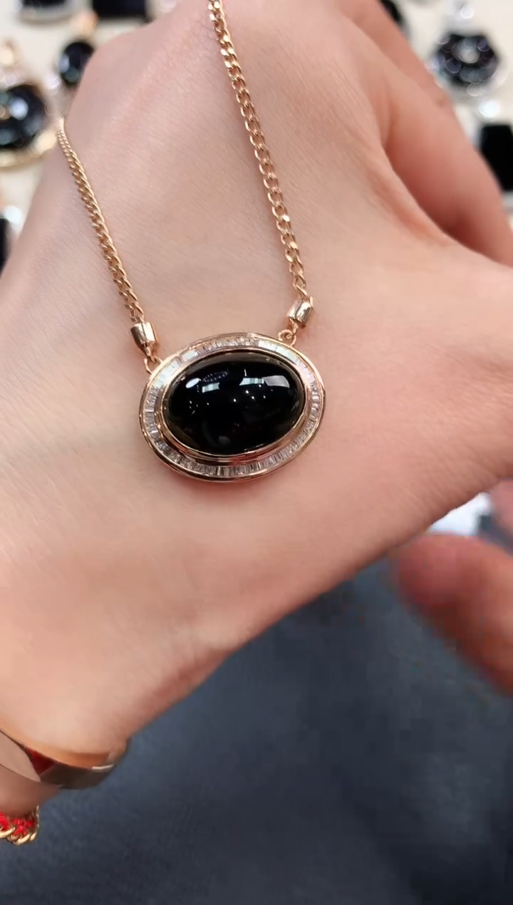 【闪购商品】翡翠套链18K金镶嵌n58       