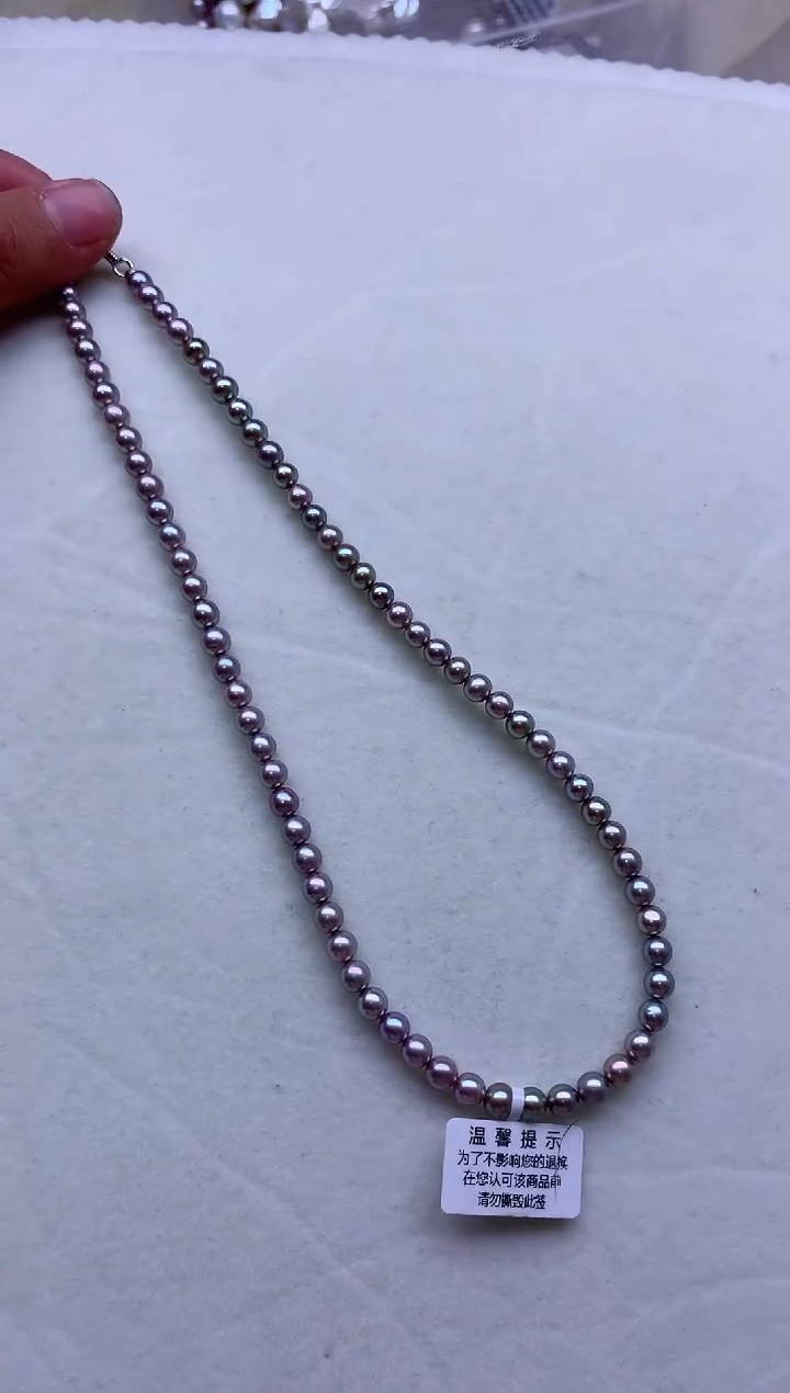 【闪购商品】淡水珍珠项链银S925镶嵌淡水珍珠项链
