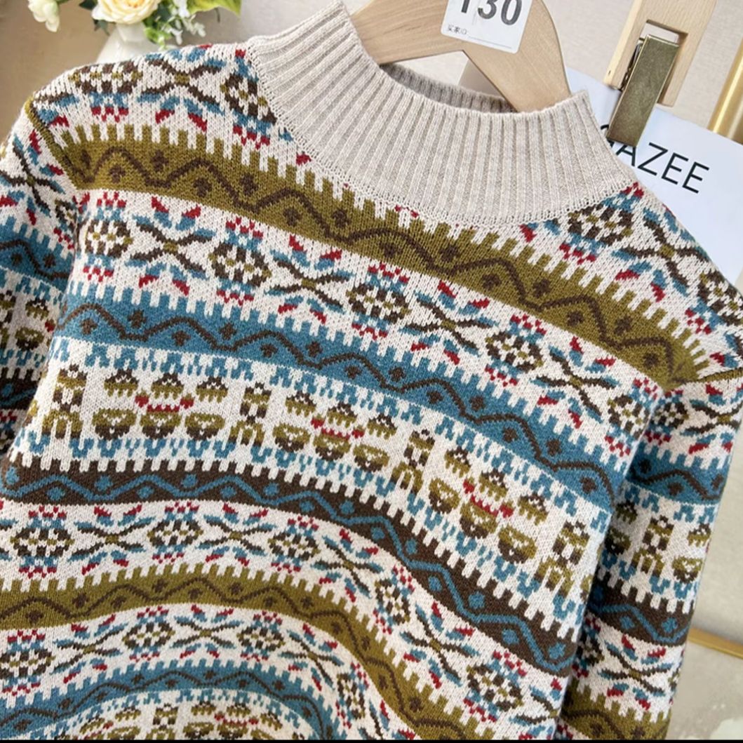 211[北欧森屿]半高领毛衣网红秋冬加厚宽松洋气百搭针织打底外穿