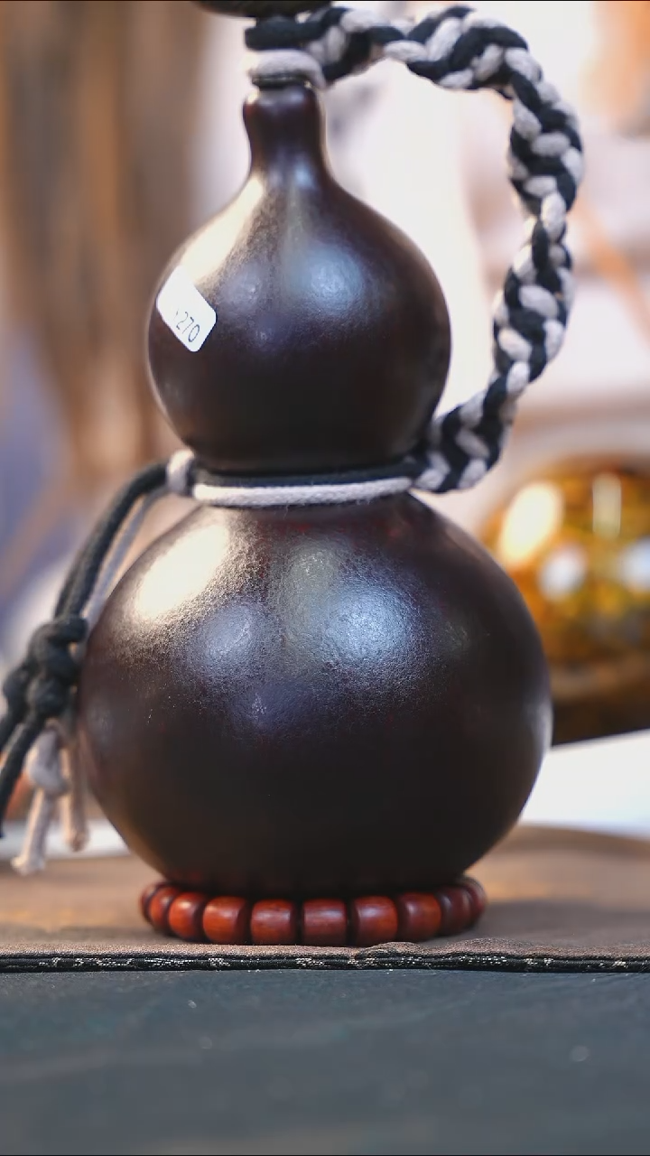 【闪购商品】WY270大漆酒葫芦不包手串及旋转底座