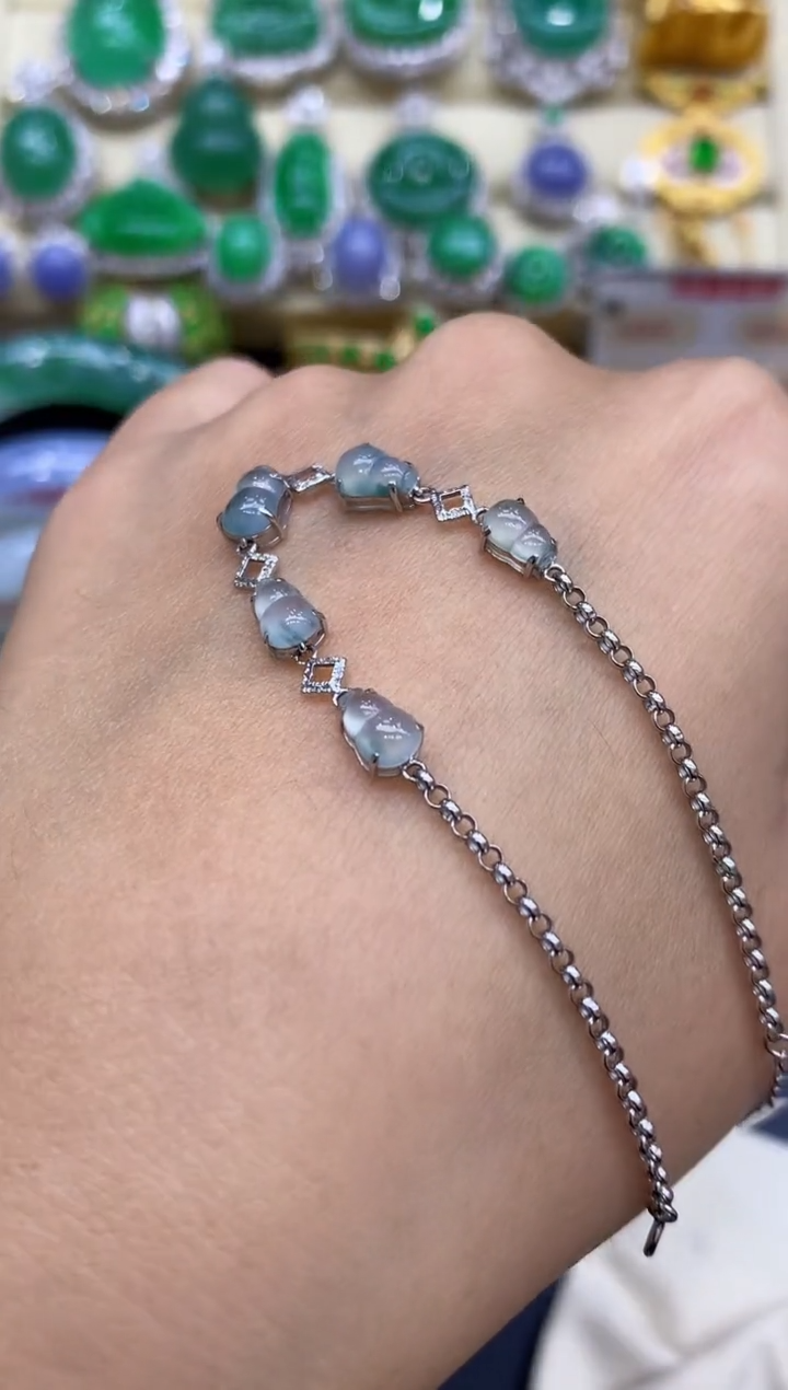 18K金镶嵌手链翡翠299-中国好珍宝