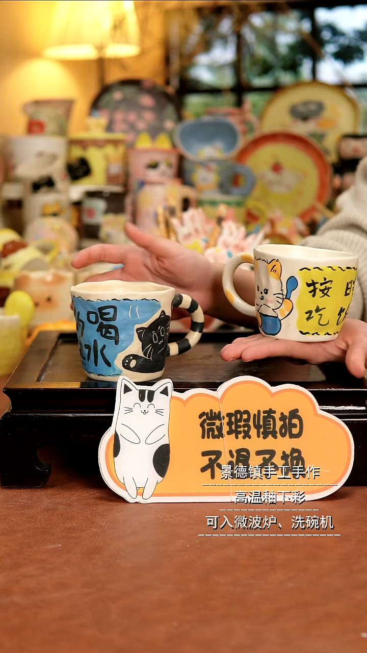 摆件陶景德镇手作陶瓷微瑕