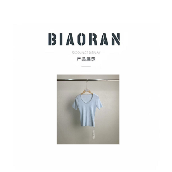 BIAORAN/标冉2025春季新款休闲百搭减龄珍珠针织上衣8222