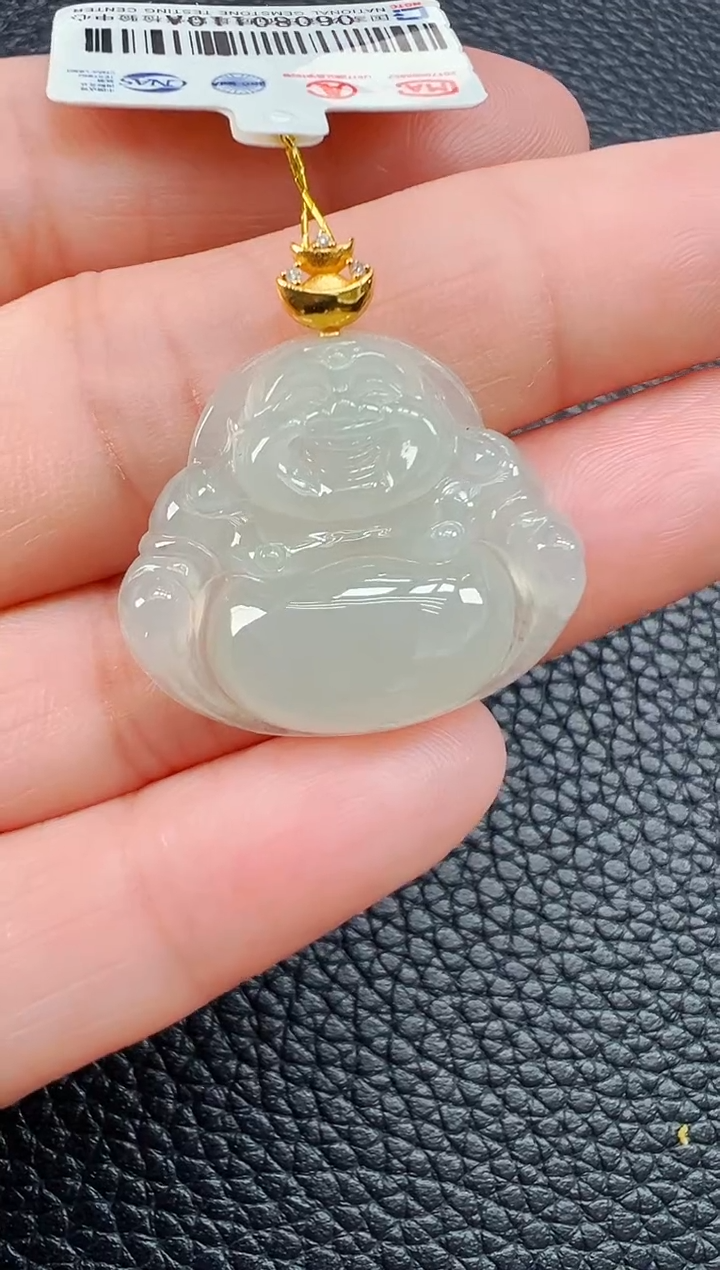 翡翠18K金镶嵌吊坠(不含链)佛公吊坠110A